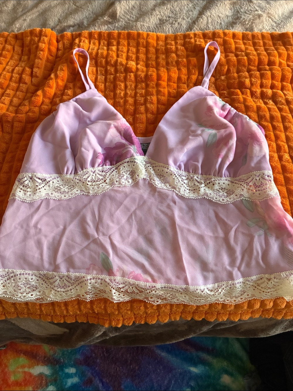 wild fable Pink Floral Lace-Trim Camisole